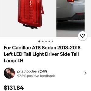 Red LED Tail Light for ATS Sedan 2013-2018